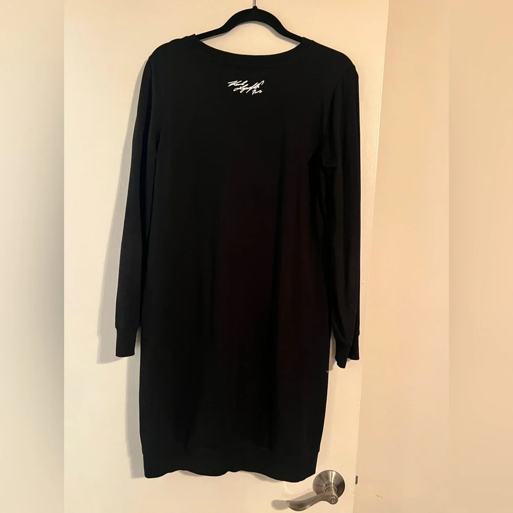 Karl Lagerfeld Black Midi Knit Long Sleeve Dress size S - Picture 2 of 4